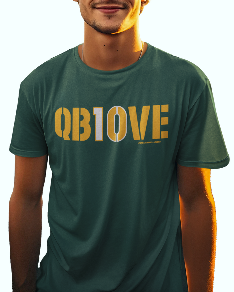 Green Bay QB1LOVE T-Shirt Jordan Love – WiscoBall Sports Co
